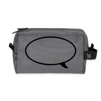Speech bubble Line - Recycled Toiletry Zip Bag - anthracite - Front