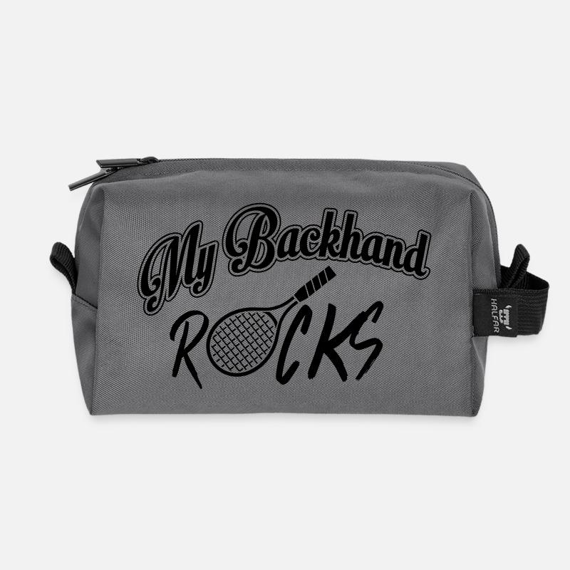 Tennis - my backhand rocks - Recycelte Kulturtasche - Anthrazit