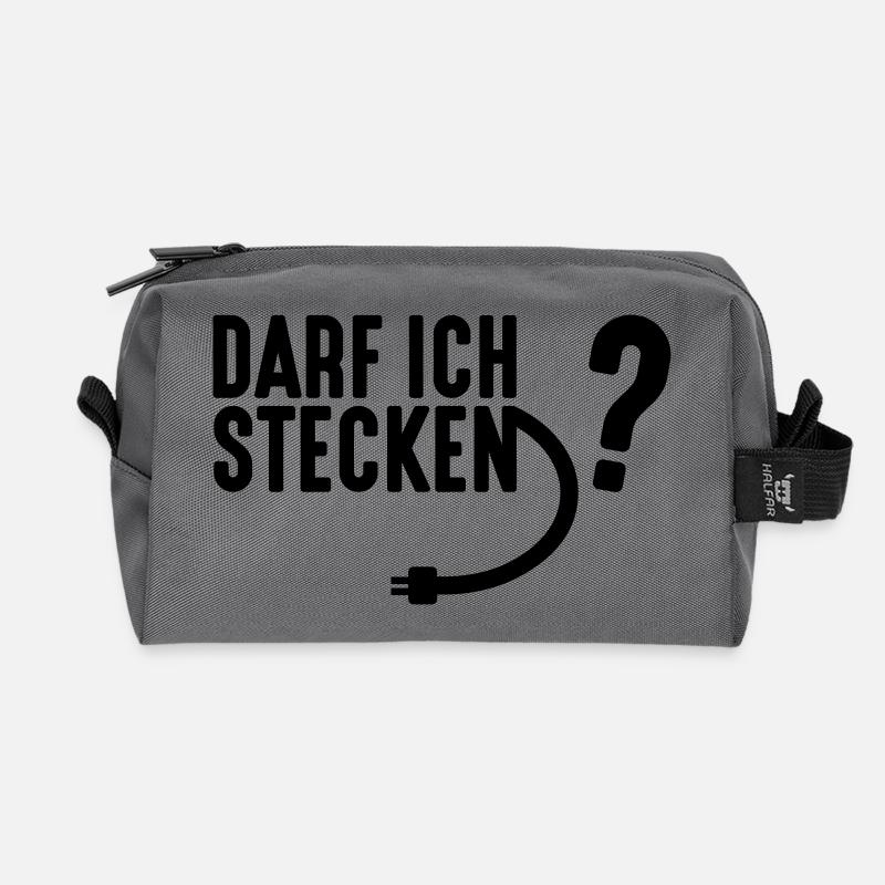 Darf Ich Stecken? - Recycelte Kulturtasche - Anthrazit