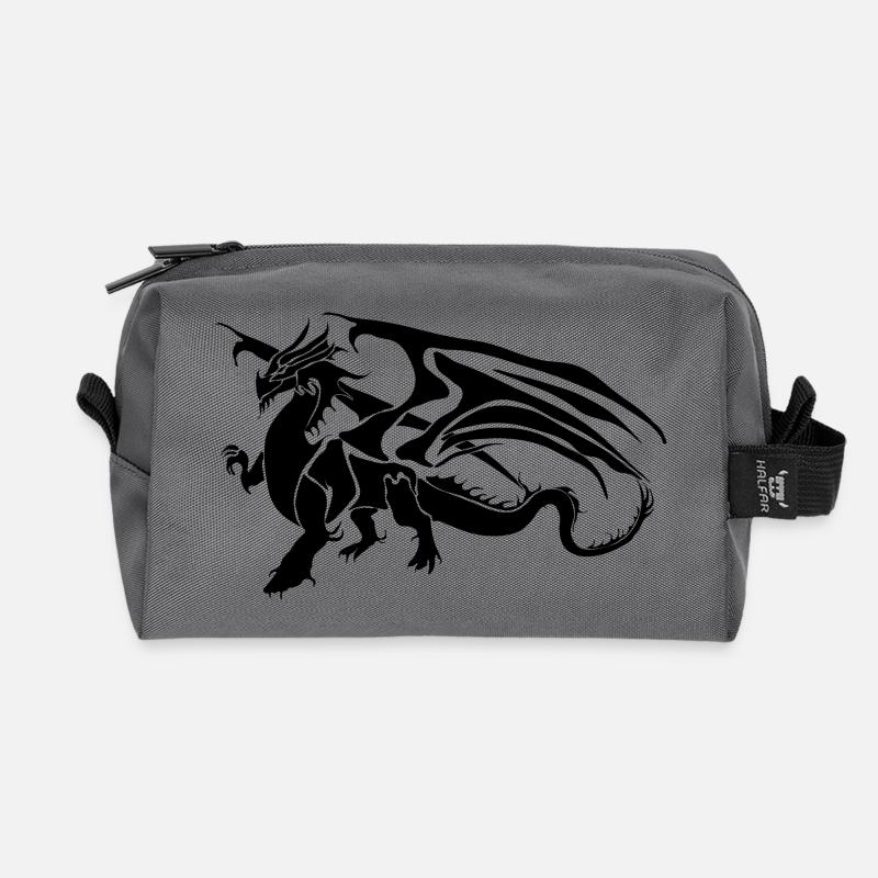 Schwarzer Drache - Tribal Dragon - Recycelte Kulturtasche - Anthrazit