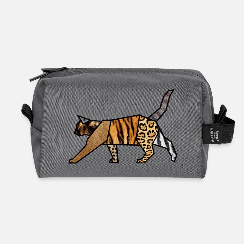 Katzen- - Recycelte Kulturtasche - Anthrazit