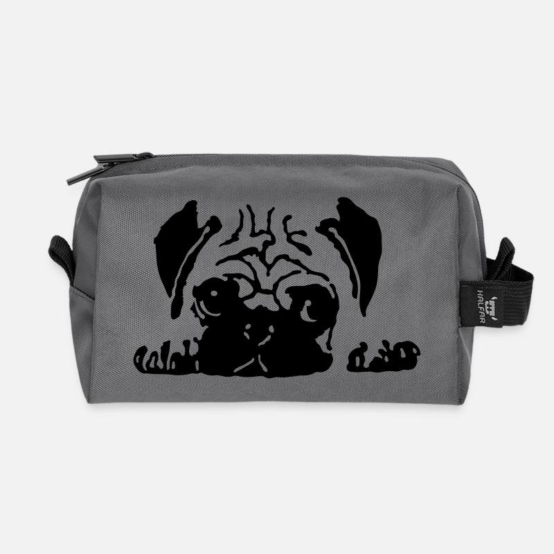 Mops - Recycelte Kulturtasche - Anthrazit