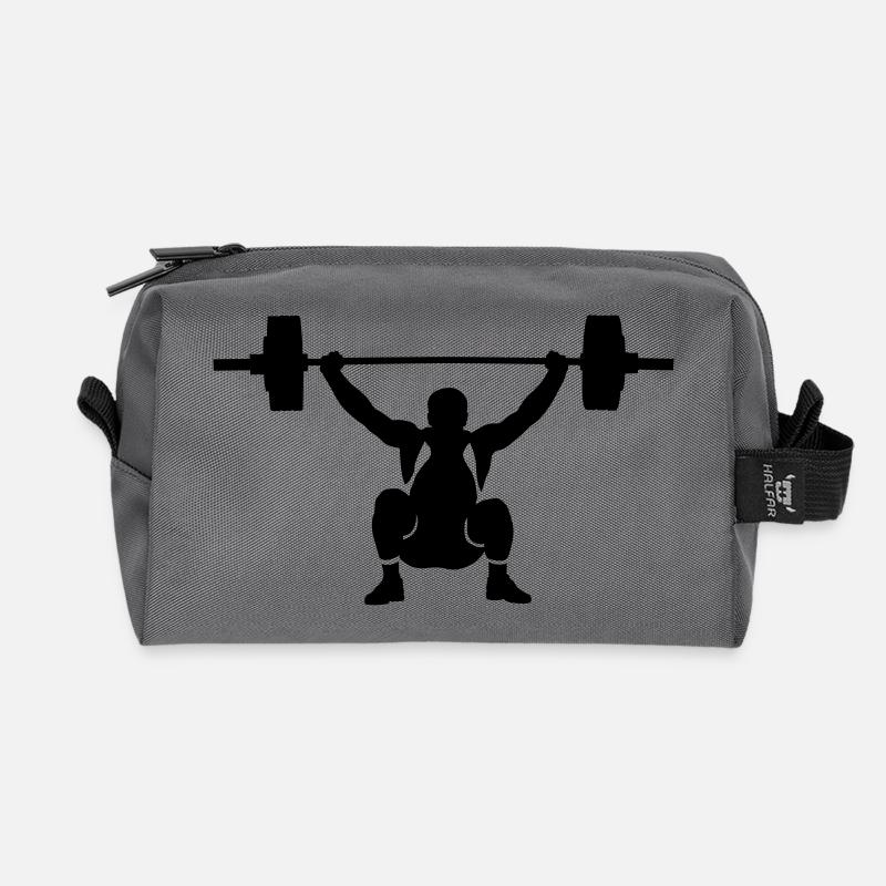 weightlifter - Recycled Toiletry Zip Bag - anthracite