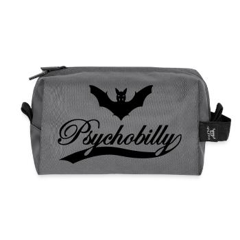 psychobilly bat - Recycled Toiletry Zip Bag - anthracite - Front
