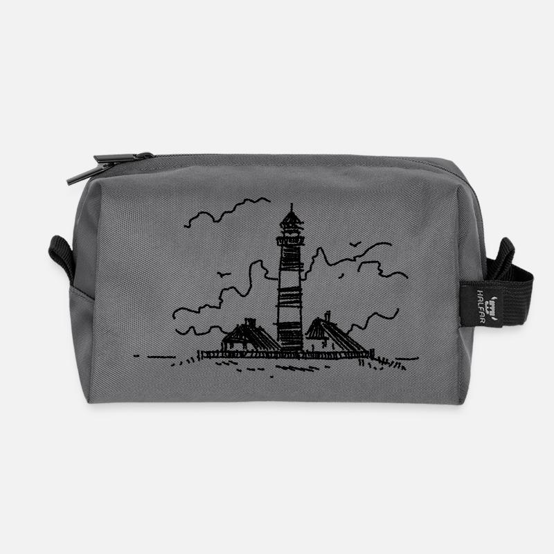 Leuchtturm Westerhever - Recycelte Kulturtasche - Anthrazit