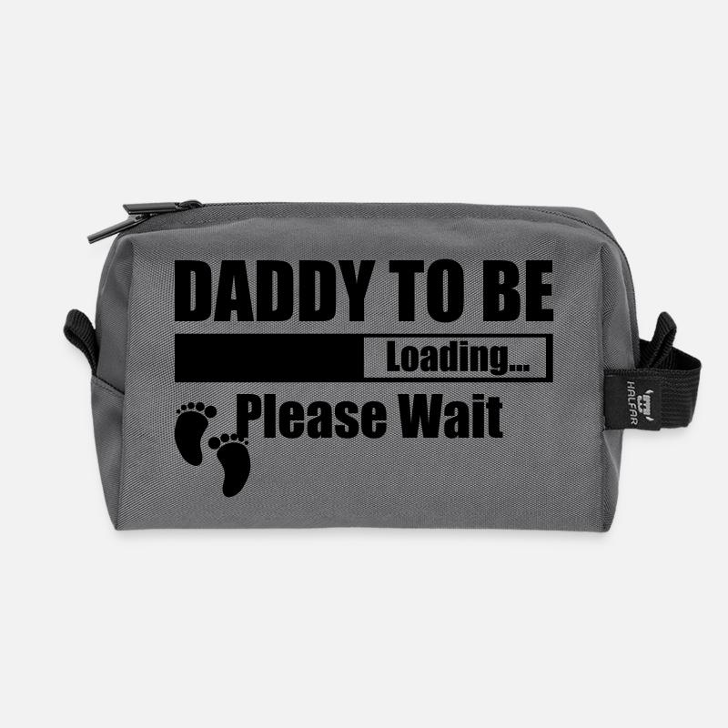 Daddy To Be Loading Please Wait - Recycled Toiletry Zip Bag - anthracite