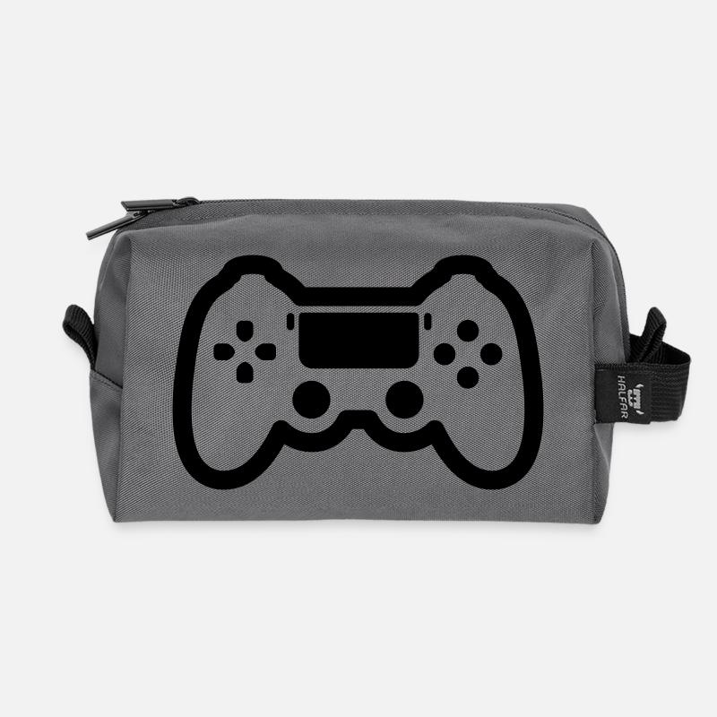 gamer - Recycled Toiletry Zip Bag - anthracite