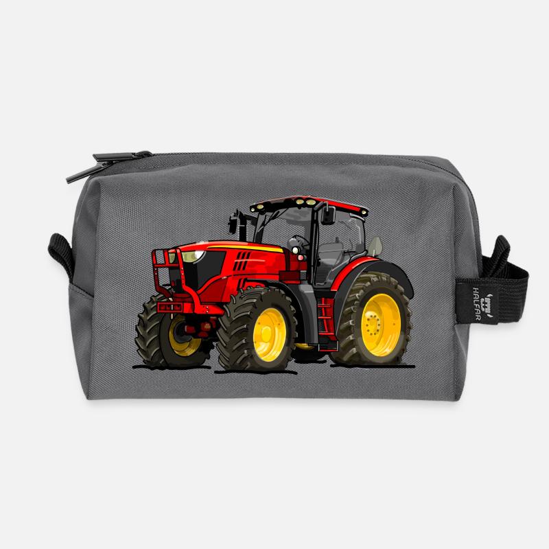 Traktor rot - Recycelte Kulturtasche - Anthrazit