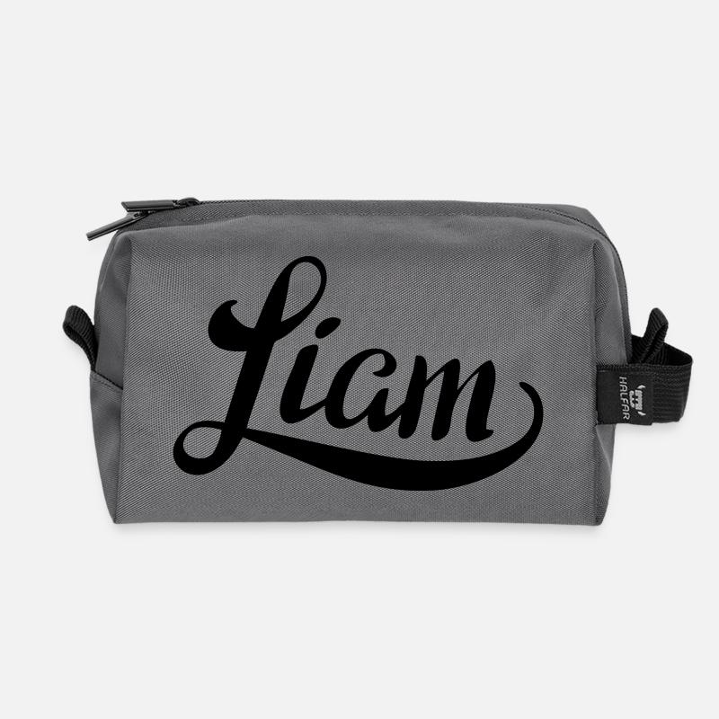 Name Liam - Recycled Toiletry Zip Bag - anthracite