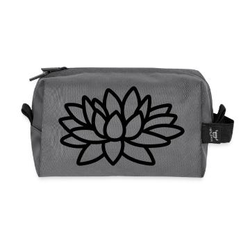 Lotus flower - Recycled Toiletry Zip Bag - anthracite - Front