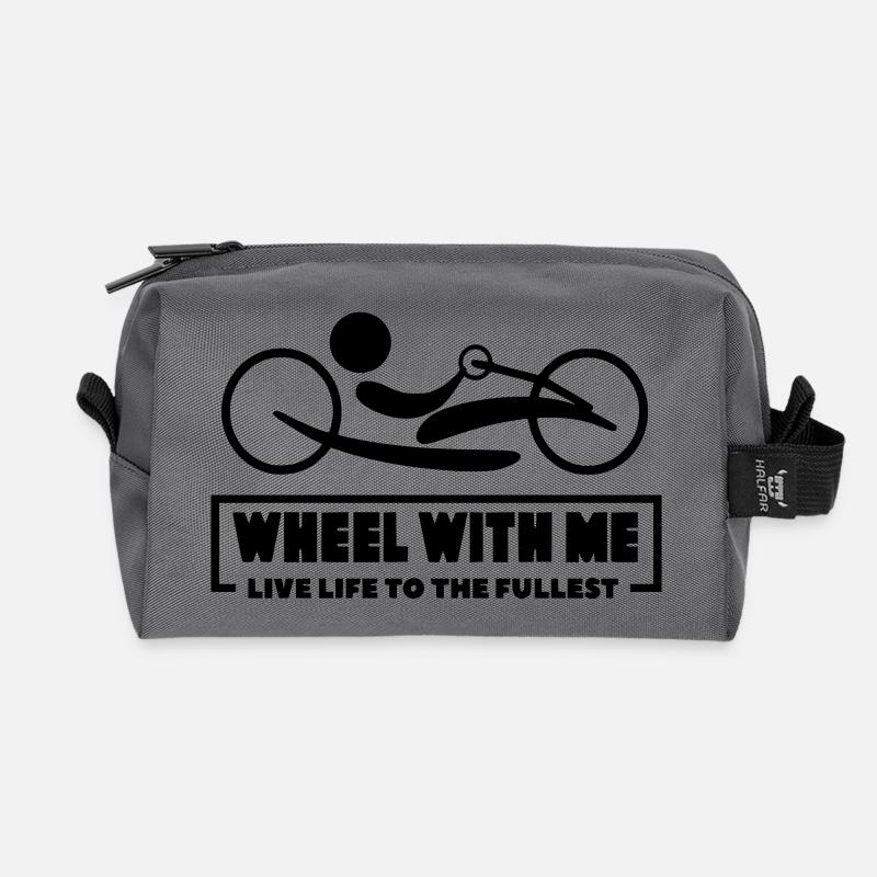 Roll mit mir mit meinem Rollstuhl-Handbike * - Recycelte Kulturtasche - Anthrazit