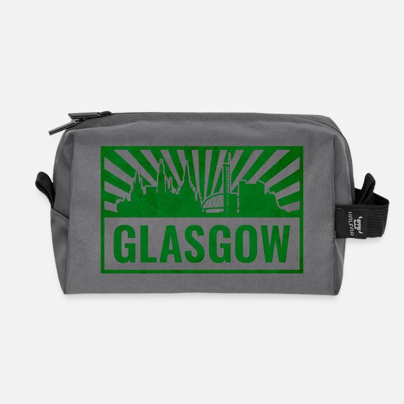 Glasgow Skyline Siebdruck - Recycelte Kulturtasche - Anthrazit