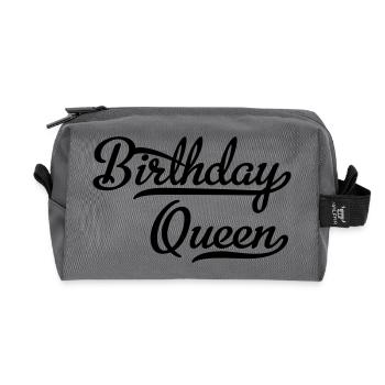 Birthday - Recycled Toiletry Zip Bag - anthracite - Front