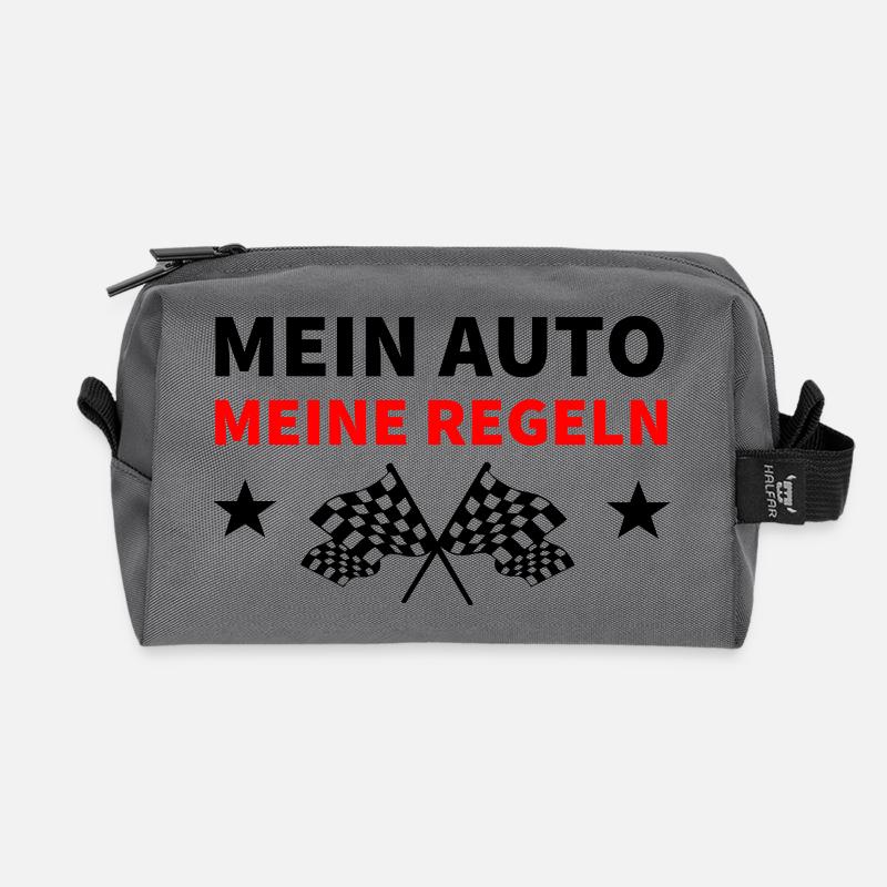 Auto - Recycelte Kulturtasche - Anthrazit