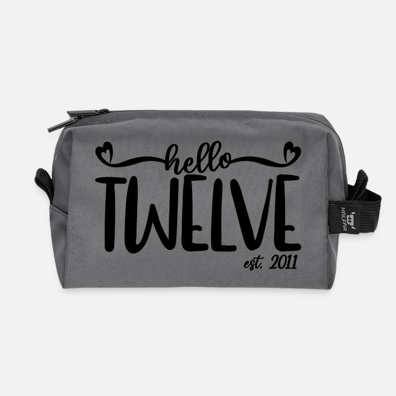 12. Geburtstag Kinder Mädchen 12 Hallo Zwölf Est. 2011 - Recycelte Kulturtasche - Anthrazit