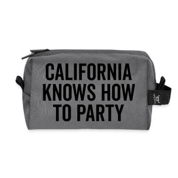 La Californie sait faire la fête - Trousse de toilette en tissu recyclé - anthracite - Devant