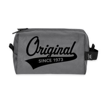 Original Since 1973 (year of birth, birthday / B) - Recycled Toiletry Zip Bag - anthracite - Front