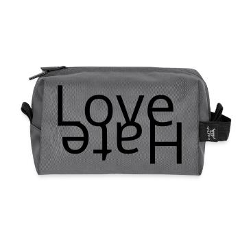 Love - Hate - Recycled Toiletry Zip Bag - anthracite - Front