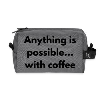 anything is possible with coffee  - Trousse de toilette en tissu recyclé - anthracite - Devant