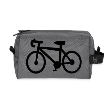 Minimale Fahrradsilhouette - Recycelte Kulturtasche - Anthrazit - Vorne