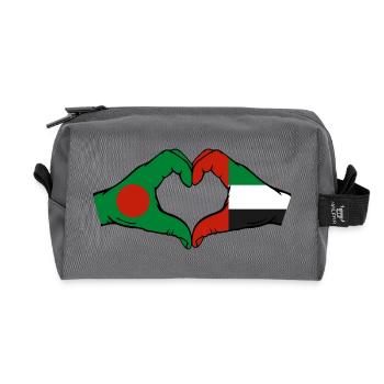 Bangladesh United Arab Emirates Heart - Recycled Toiletry Zip Bag - anthracite - Front