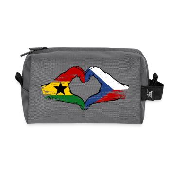 Ghana Tschechien Flagge Hände Herzform used - Recycelte Kulturtasche - Anthrazit - Vorne