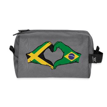 Jamaïque Brésil Mains Forme Coeur - Trousse de toilette en tissu recyclé - anthracite - Devant
