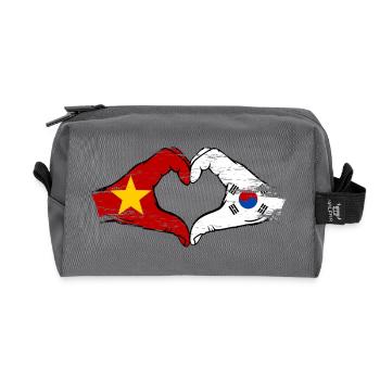 Vietnam Südkorea Flagge Hände Herzform used - Recycelte Kulturtasche - Anthrazit - Vorne