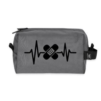 Care Heartbeat - Recycled Toiletry Zip Bag - anthracite - Front