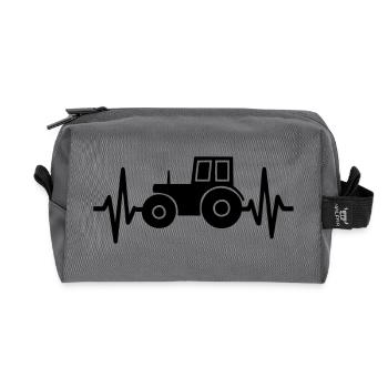 Farmer's heartbeat - Recycled Toiletry Zip Bag - anthracite - Front