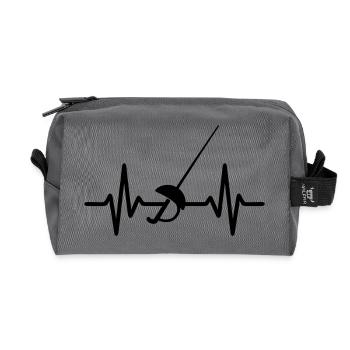 Fencing Heartbeat - Recycled Toiletry Zip Bag - anthracite - Front