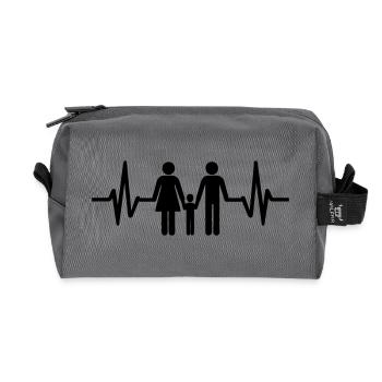 Battement de cœur familial - Trousse de toilette en tissu recyclé - anthracite - Devant