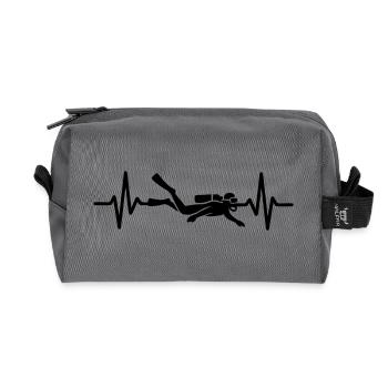 Diving Heartbeat - Recycled Toiletry Zip Bag - anthracite - Front