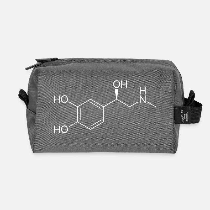 Adrenaline molecule - white - Recycled Toiletry Zip Bag - anthracite