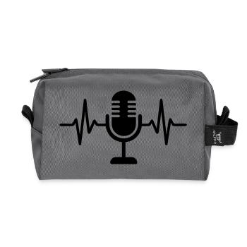 Microphone Singing Podcast Streaming - Recycled Toiletry Zip Bag - anthracite - Front