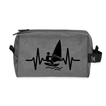 Windsurfing Heartbeat - Recycled Toiletry Zip Bag - anthracite - Front