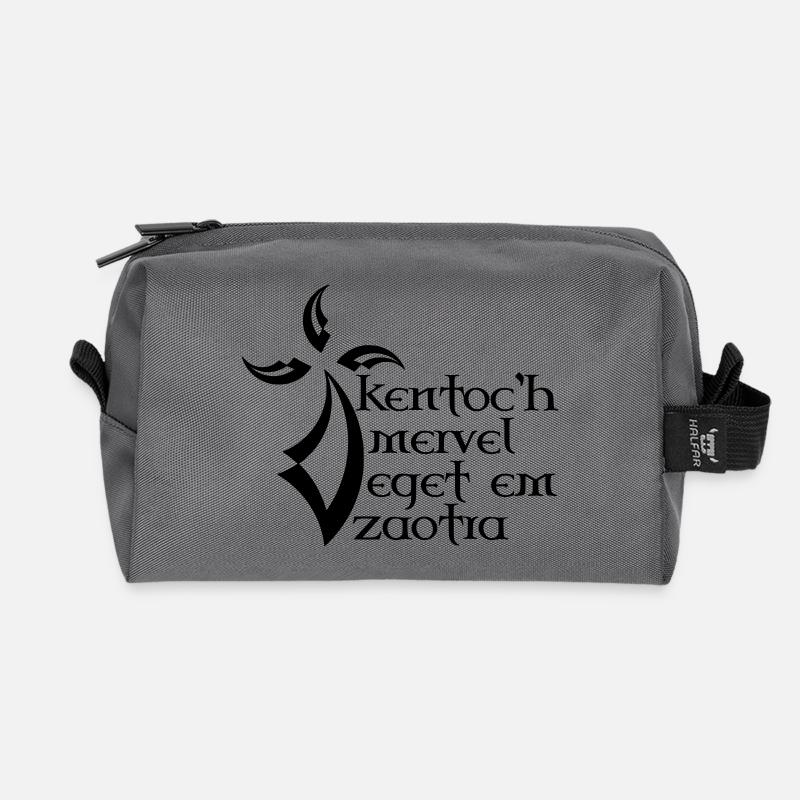 Devise bretonne - Trousse de toilette en tissu recyclé - anthracite