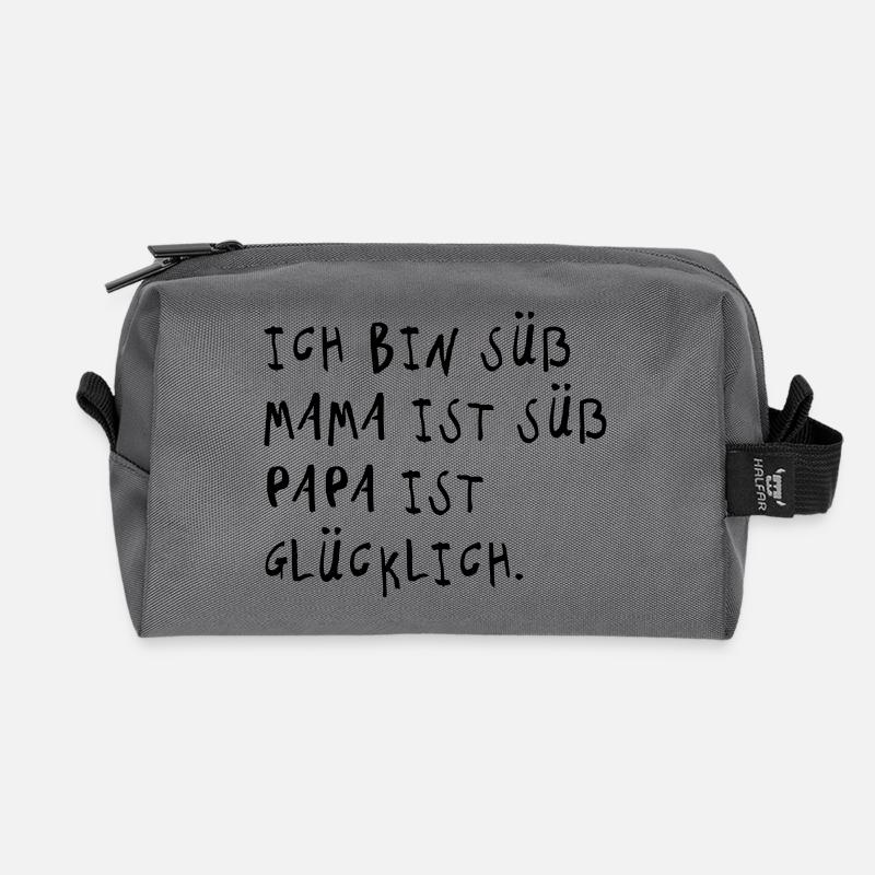 Ich bin süß (Spruch) - Recycelte Kulturtasche - Anthrazit