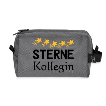 Sterne Kollegin Geschenk - Recycelte Kulturtasche - Anthrazit - Vorne