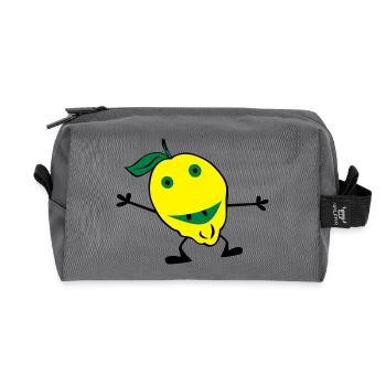 Zitronen Mann - Recycelte Kulturtasche - Anthrazit - Vorne