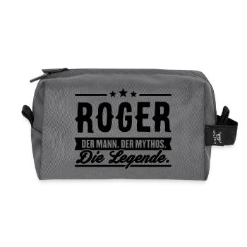 Man Myth Legend Roger - Recycled Toiletry Zip Bag - anthracite - Front