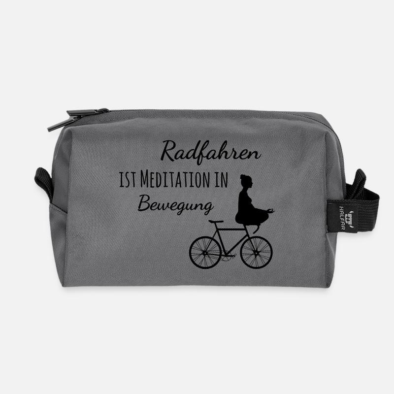Radfahren ist Meditation in Bewegung - Recycelte Kulturtasche - Anthrazit