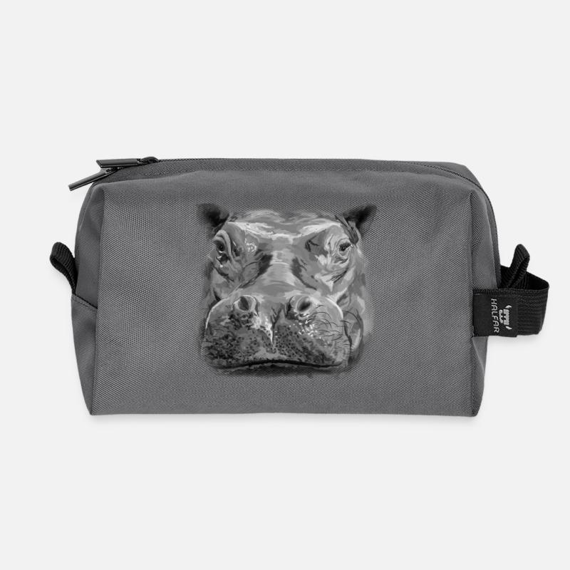hippo - Recycled Toiletry Zip Bag - anthracite