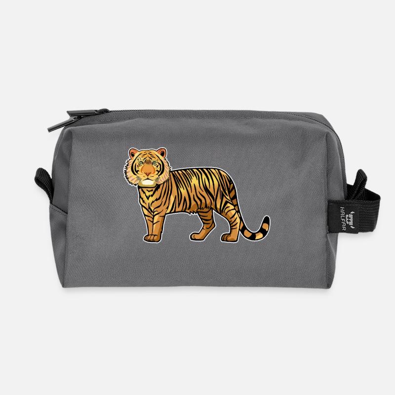 Ein Tiger - Recycelte Kulturtasche - Anthrazit