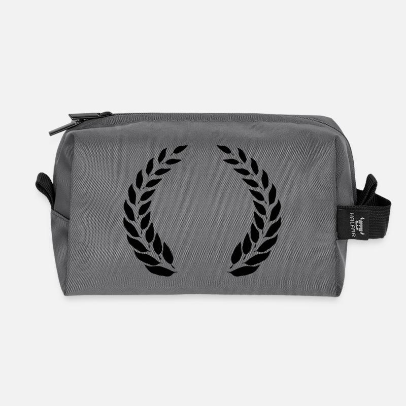 Lorbeerkranz Design - Recycelte Kulturtasche - Anthrazit
