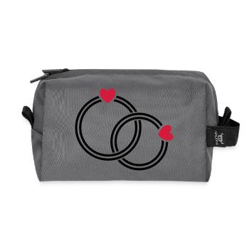 wedding rings - Recycled Toiletry Zip Bag - anthracite - Front