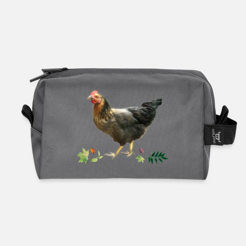 Huhn - Recycelte Kulturtasche - Anthrazit