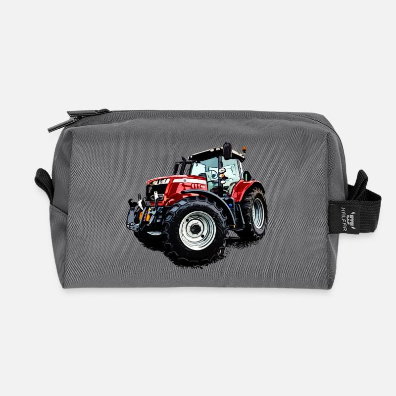 Traktor rot (M F) 6715S - Recycelte Kulturtasche - Anthrazit