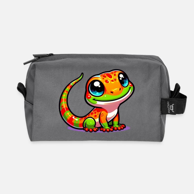 Gecko - Recycelte Kulturtasche - Anthrazit