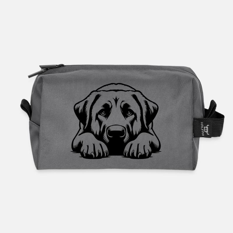 Kangal Kopf mit Pfoten - Recycelte Kulturtasche - Anthrazit